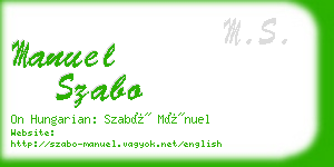 manuel szabo business card